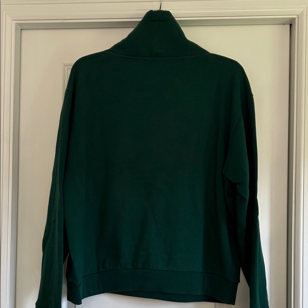 PINK Victoria's Secret Dark Green Cowl Neck Sweatshirt - Picture 7 of 7
